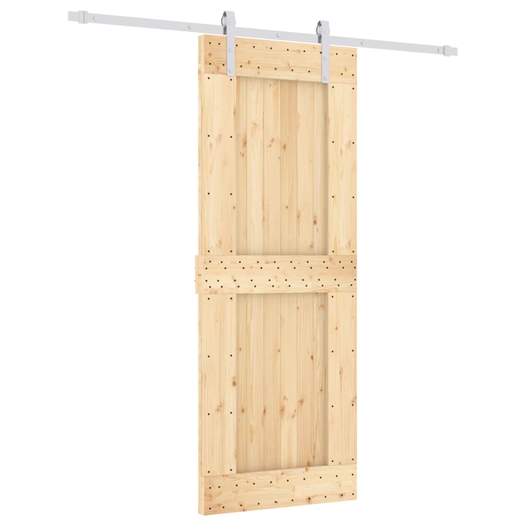 VidaXL Schuifdeur met beslag 80x210 cm massief grenenhout
