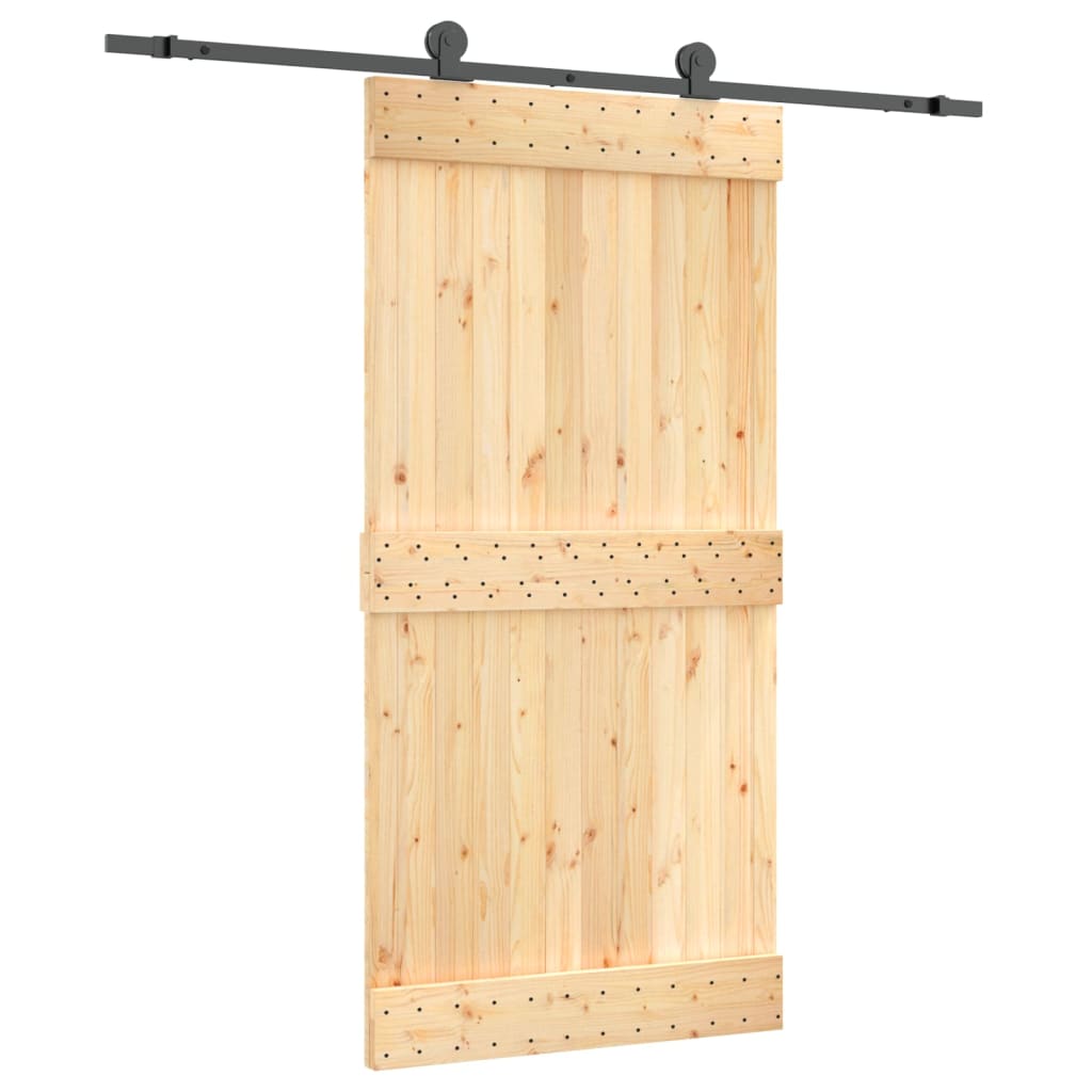 VidaXL Schuifdeur met beslag 100x210 cm massief groenhout