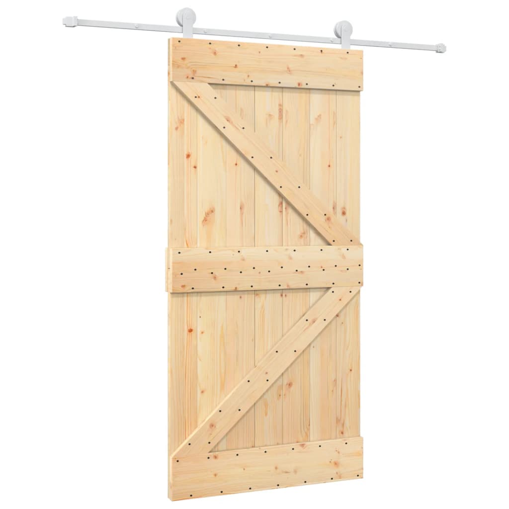 VidaXL Schuifdeur met beslag 100x210 cm massief groenhout