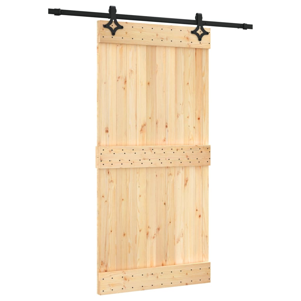 VidaXL Schuifdeur met beslag 100x210 cm massief groenhout