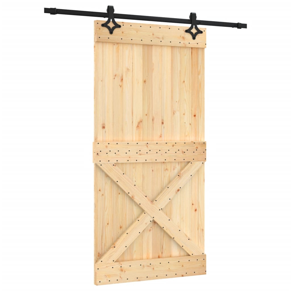 VidaXL Schuifdeur met beslag 100x210 cm massief groenhout