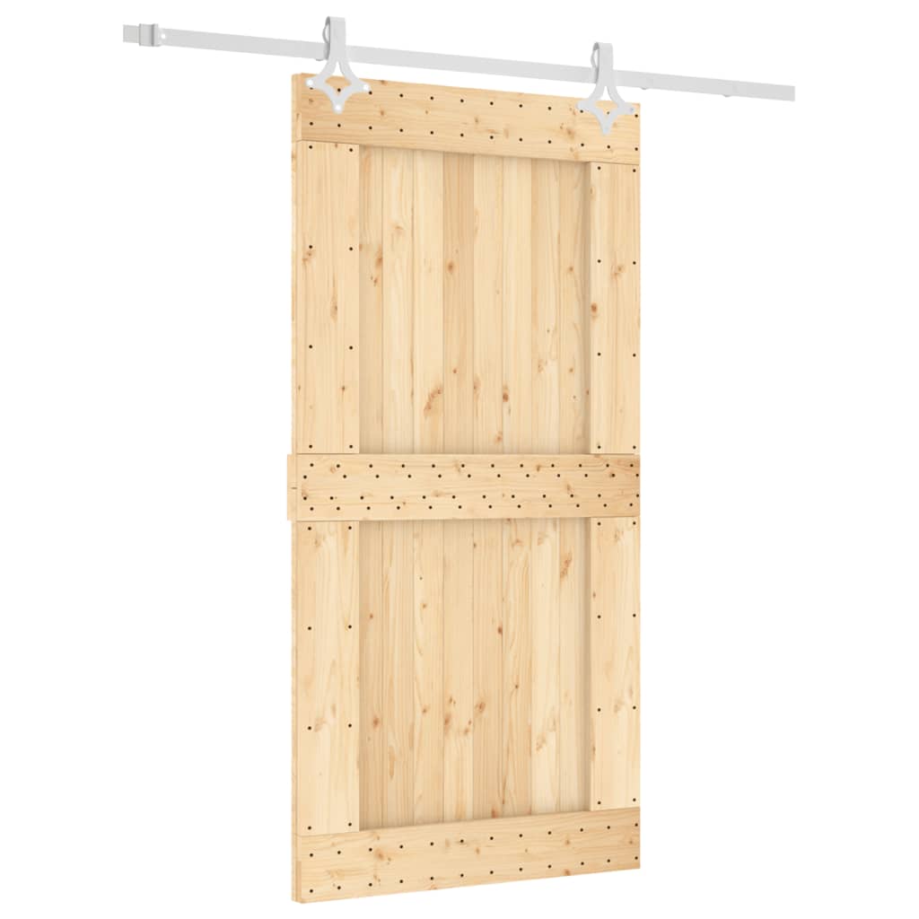 VidaXL Schuifdeur met beslag 100x210 cm massief groenhout