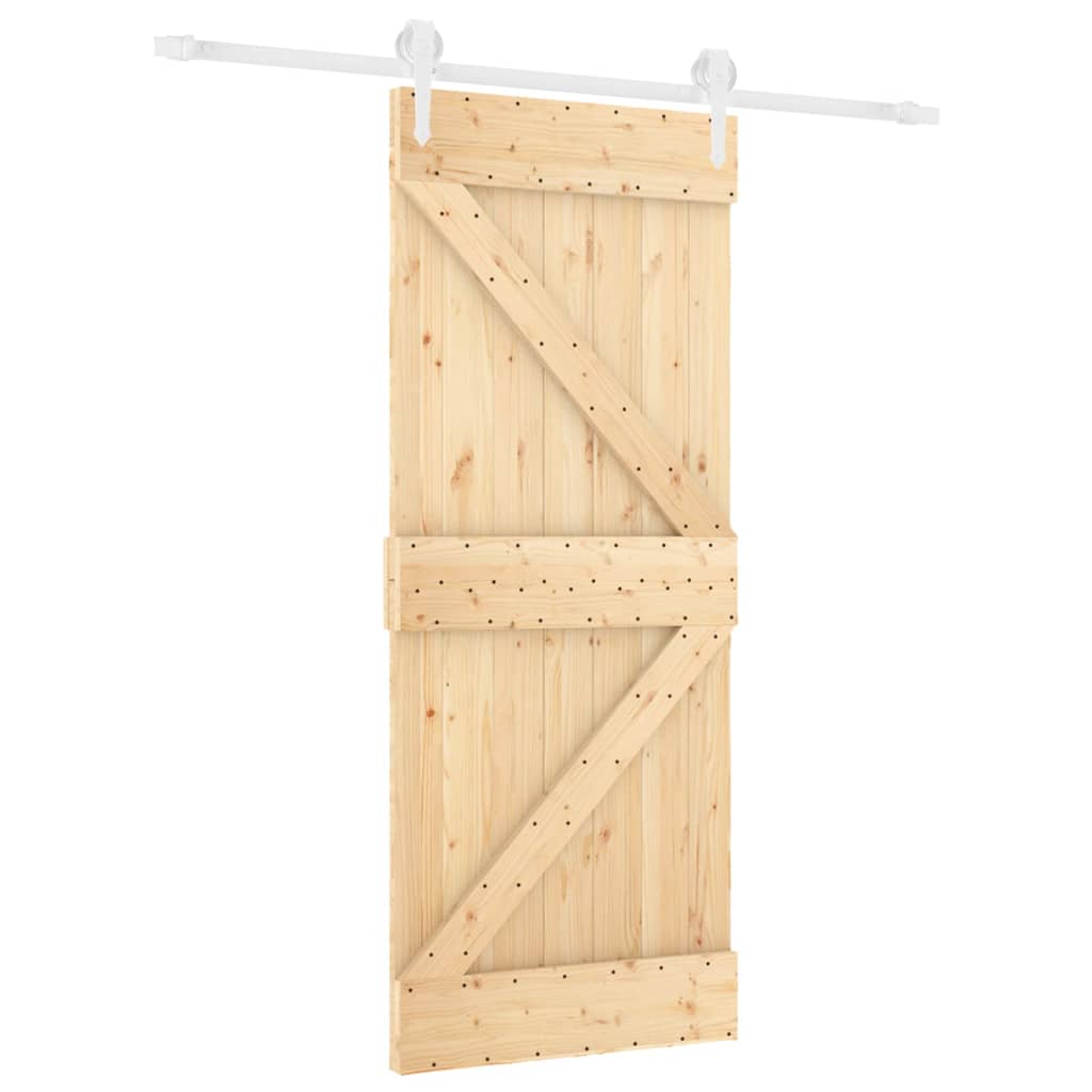 VidaXL Schuifdeur met beslag 85x210 cm massief grenenhout