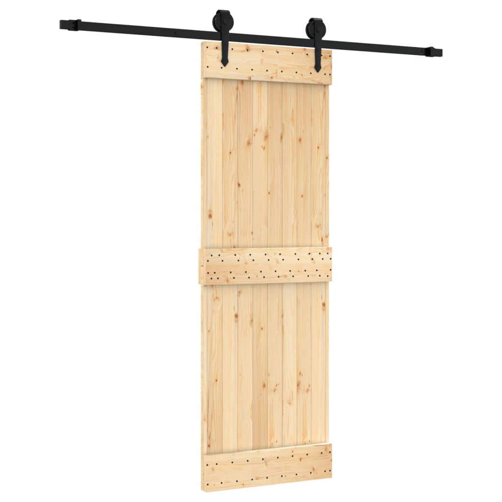 VidaXL Schuifdeur met beslag 70x210 cm massief grenenhout