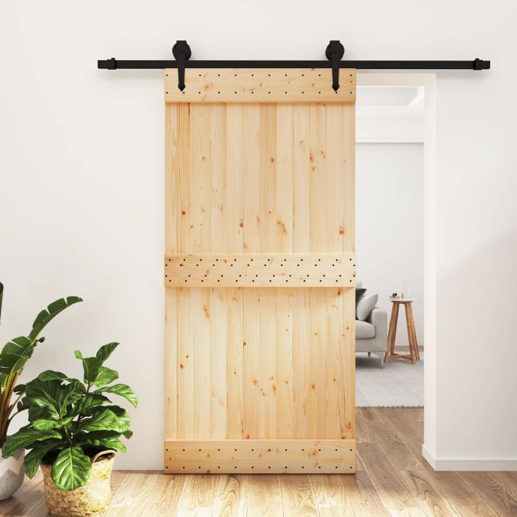 VidaXL Schuifdeur met beslag 100x210 cm massief groenhout