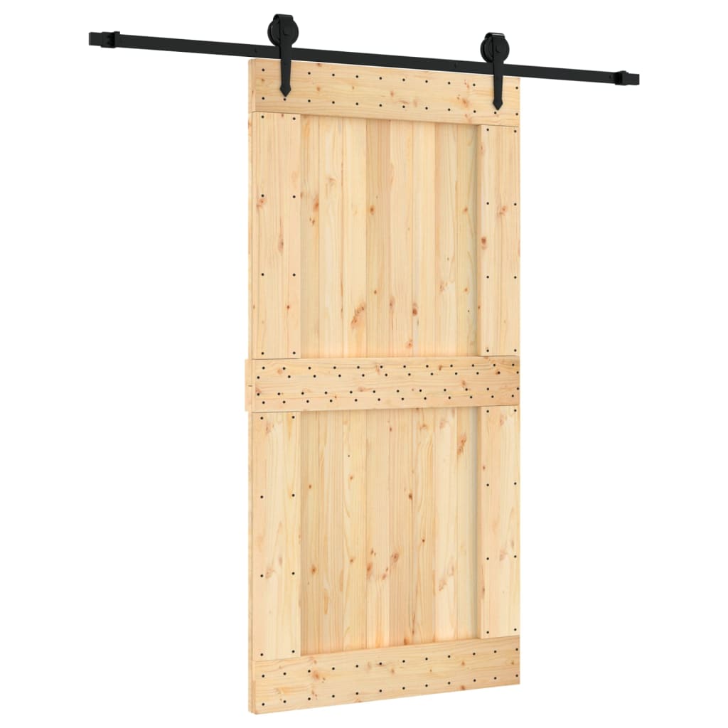VidaXL Schuifdeur met beslag 100x210 cm massief groenhout