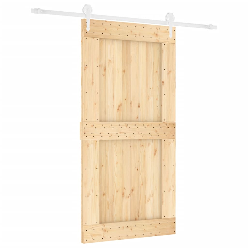 VidaXL Schuifdeur met beslag 100x210 cm massief groenhout
