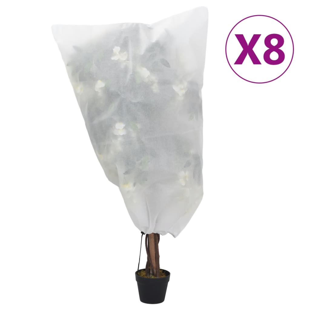 Vidaxl plantenhoezen met trekkoord 8 st 70 g m² 0,8x1 m