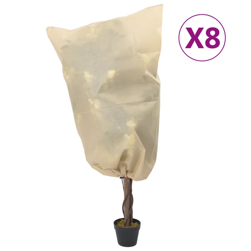 Vidaxl plantenhoezen met trekkoord 8 st 70 g m² 0,8x1,2 m