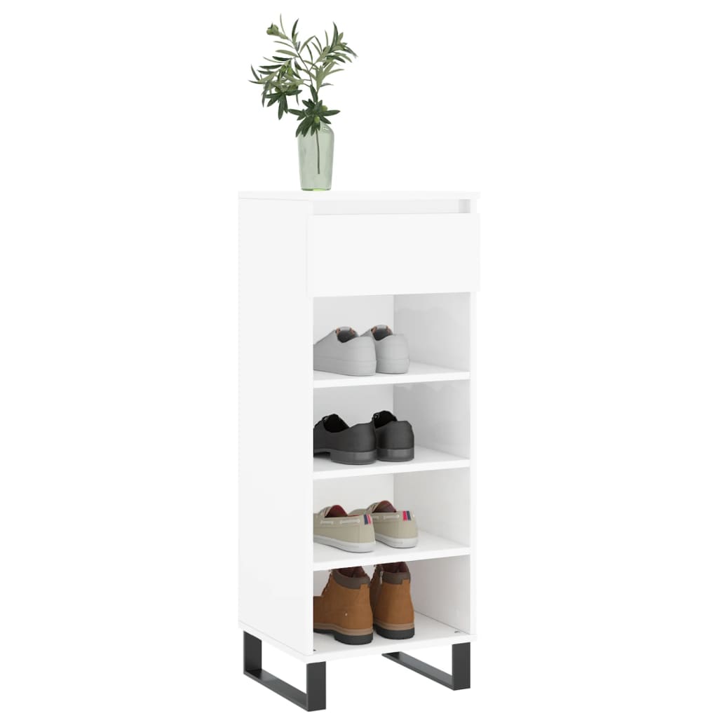 VidaXL Schoenenkast 40x36x105 cm bewerkt hout hoogglans wit