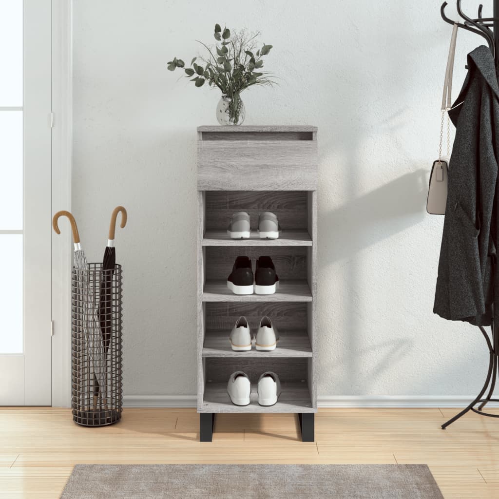 VidaXL Schoenenkast 40x36x105 cm bewerkt hout grijs sonoma