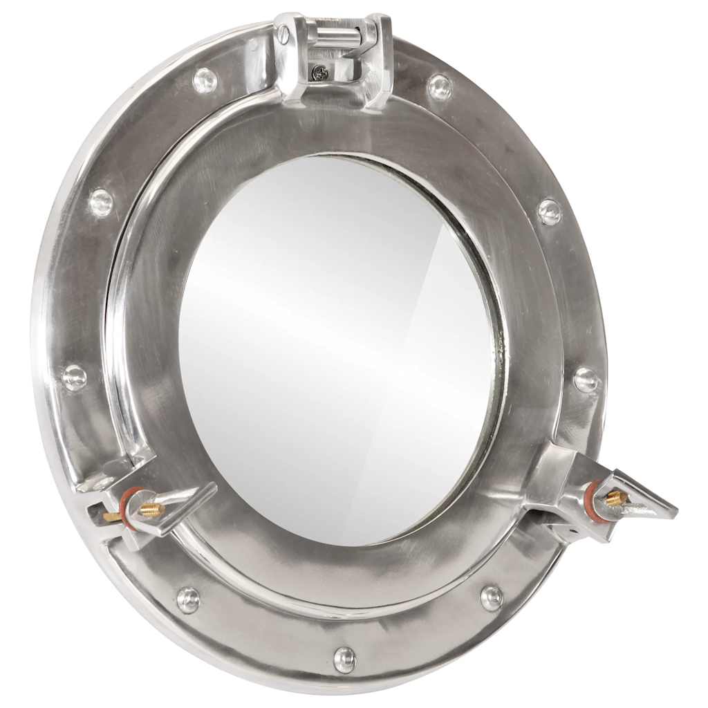 Vidaxl wandspiegel patrijspoort ø30 cm aluminium en glas