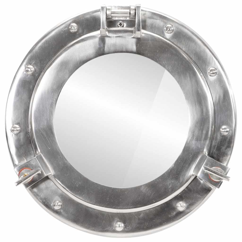Vidaxl wandspiegel patrijspoort ø30 cm aluminium en glas