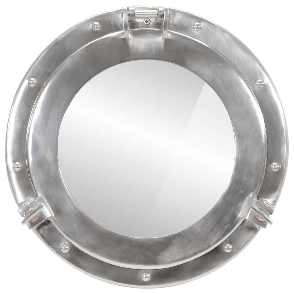 VidaXL Wandspiegel patrijspoort Ø38 cm aluminium en glas