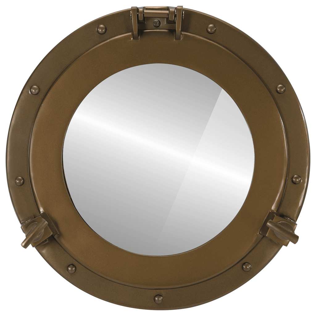 Vidaxl wandspiegel patrijspoort ø38 cm aluminium en glas