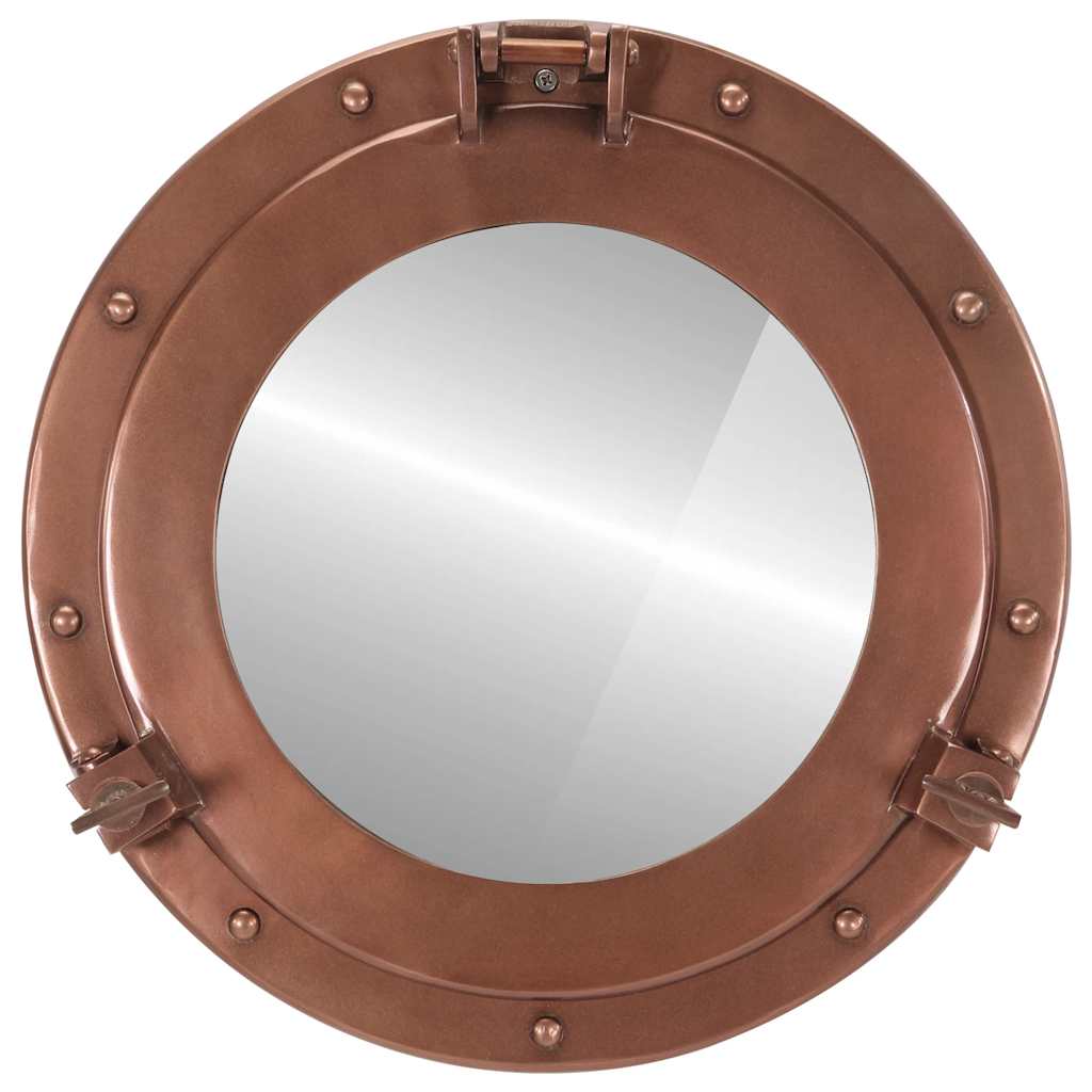 Vidaxl wandspiegel patrijspoort ø38 cm aluminium en glas