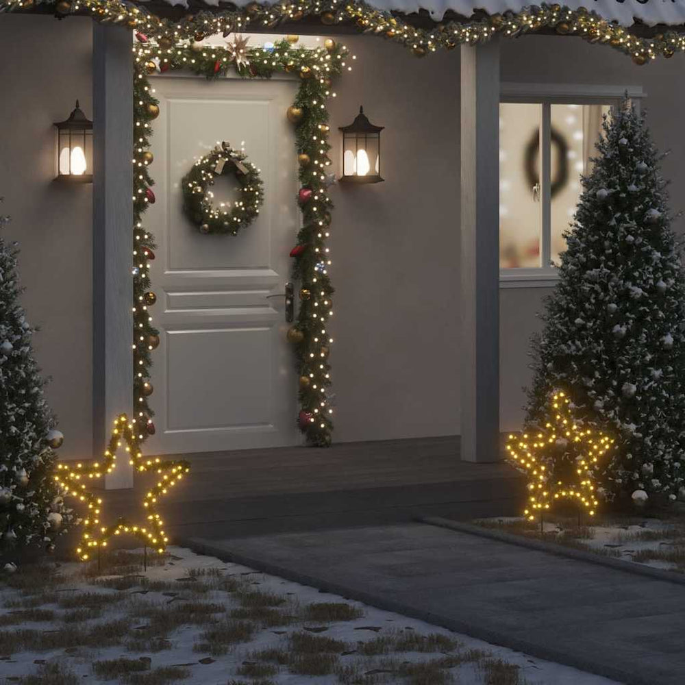 Vidaxl kerstverlichting ster met grondpinnen 80 led's 60 cm