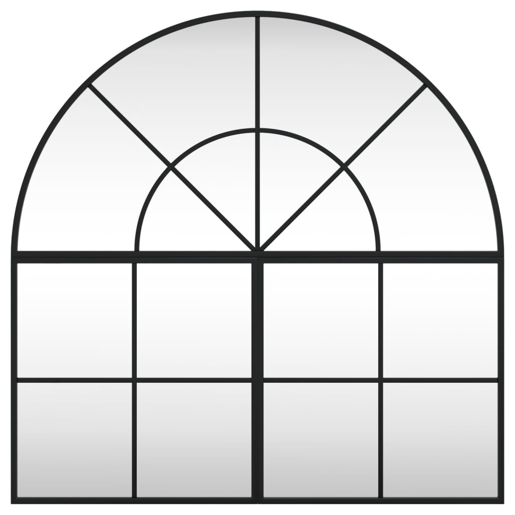 Vidaxl wandspiegel boog 80x80 cm ijzer zwart