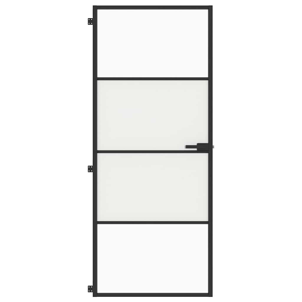 Vidaxl binnendeur klein 83x201,5 cm gehard glas en aluminium zwart