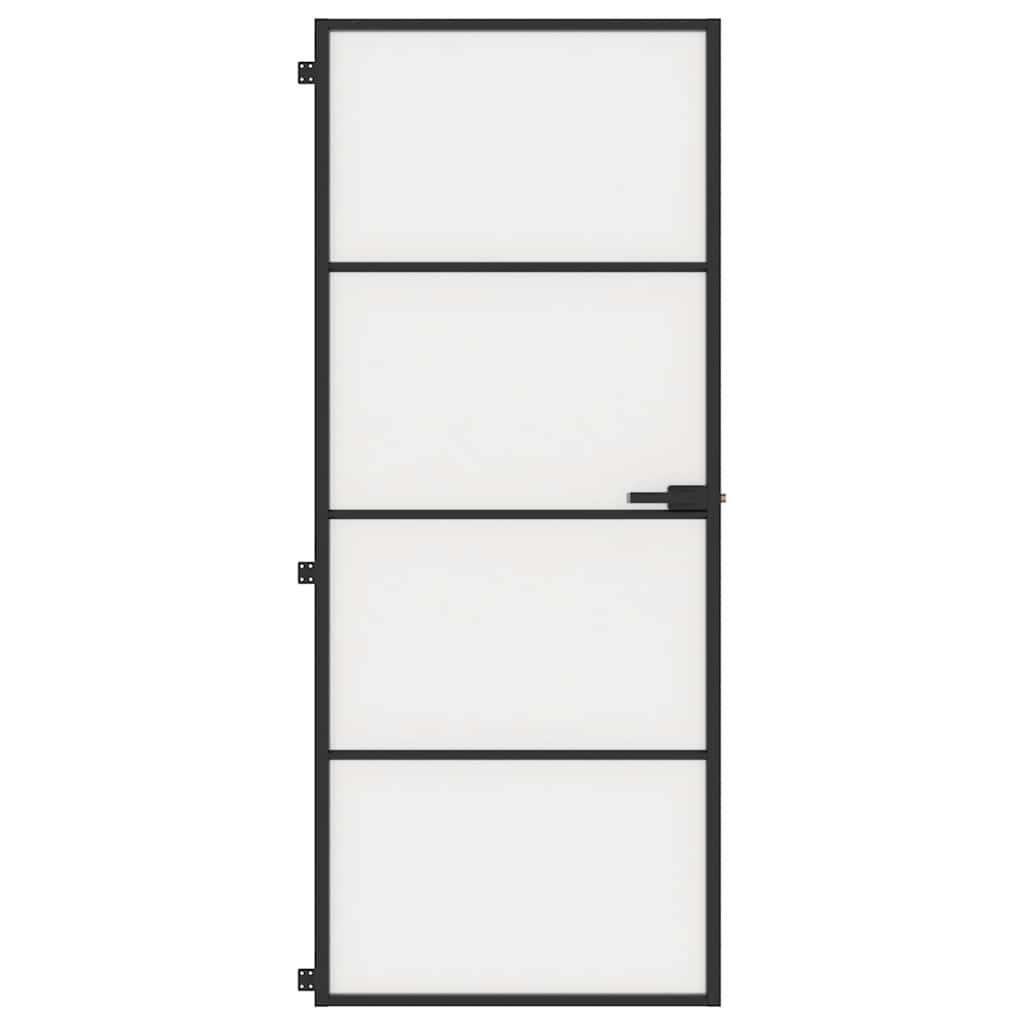 Vidaxl binnendeur klein 83x201,5 cm gehard glas en aluminium zwart