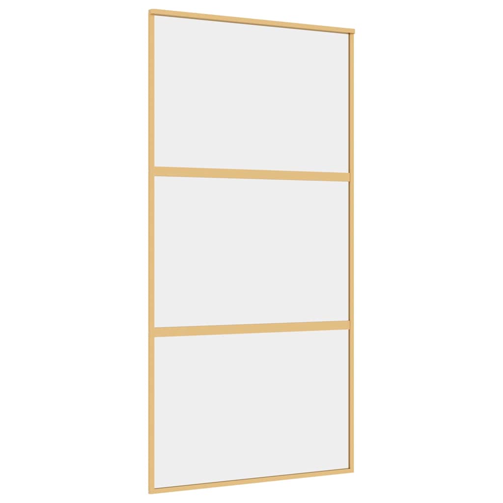 Vidaxl schuifdeur 102,5x205 cm helder esg-glas en aluminium goudkleur