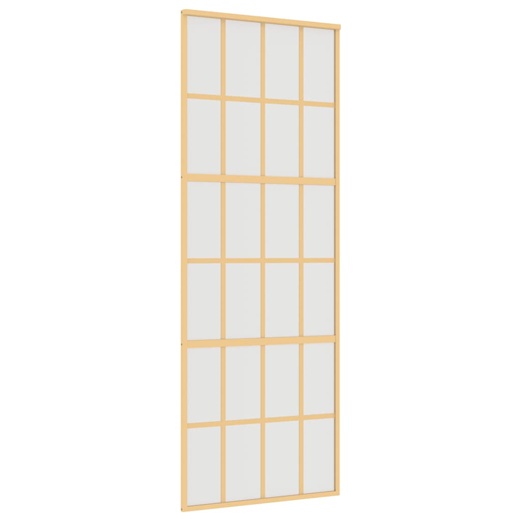 Vidaxl schuifdeur 76x205 cm mat esg-glas en aluminium goudkleurig