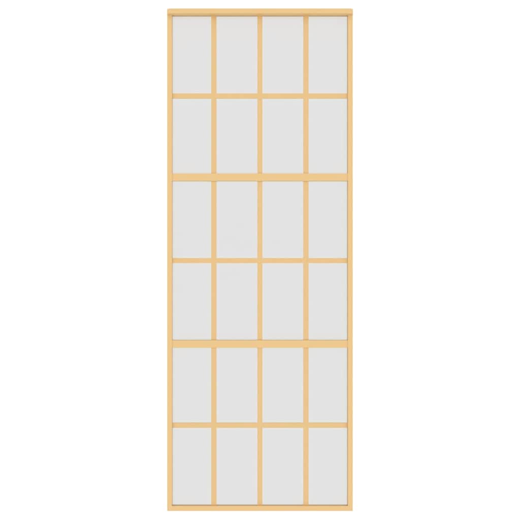 Vidaxl schuifdeur 76x205 cm mat esg-glas en aluminium goudkleurig