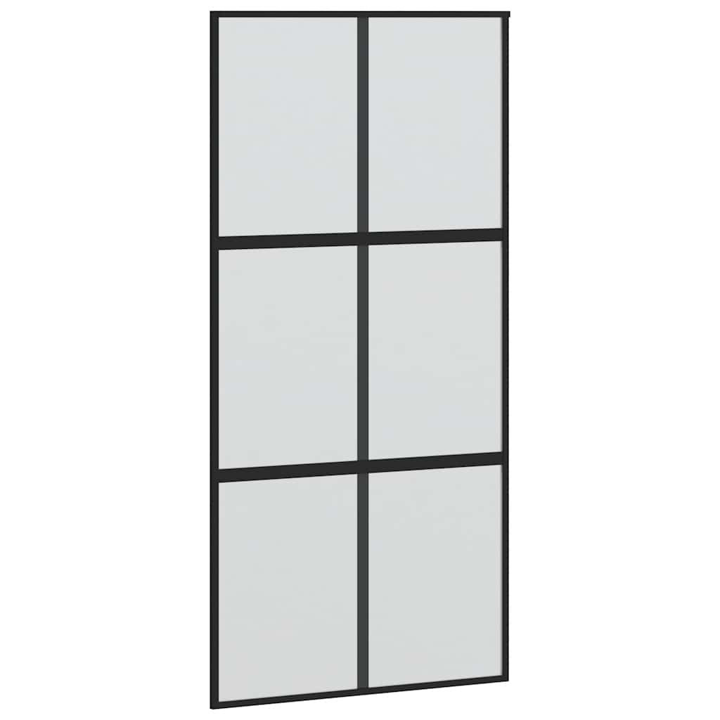 Vidaxl schuifdeur 102,5x205 cm gehard glas en aluminium zwart