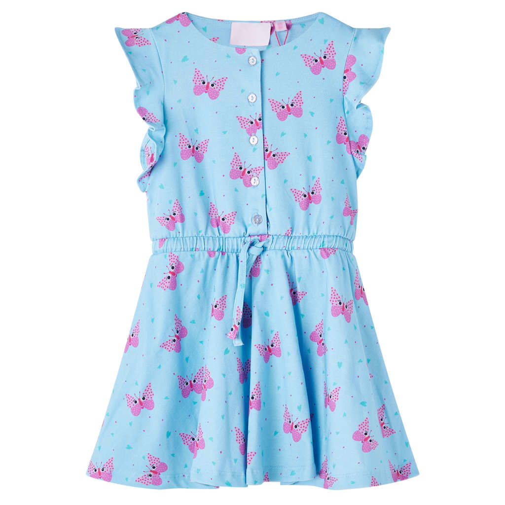 Vidaxl kinderjurk met knopen zonder mouwen 128 blauw