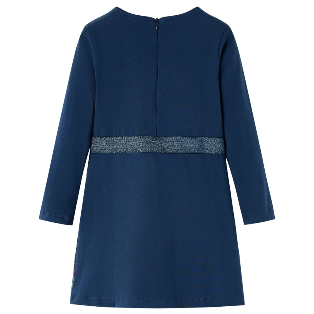VidaXL Kinderjurk met lange mouwen 92 marineblauw