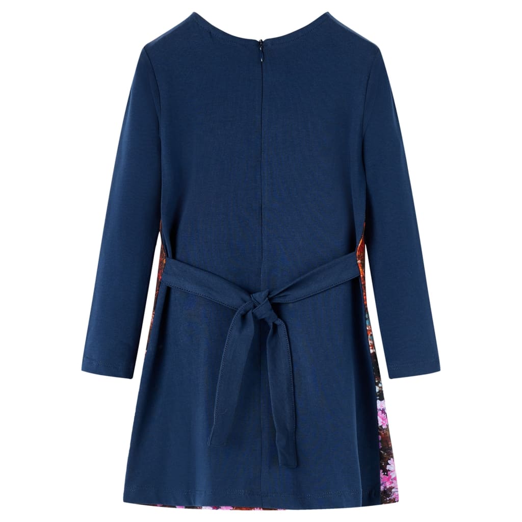 Vidaxl kinderjurk met lange mouwen 128 marineblauw