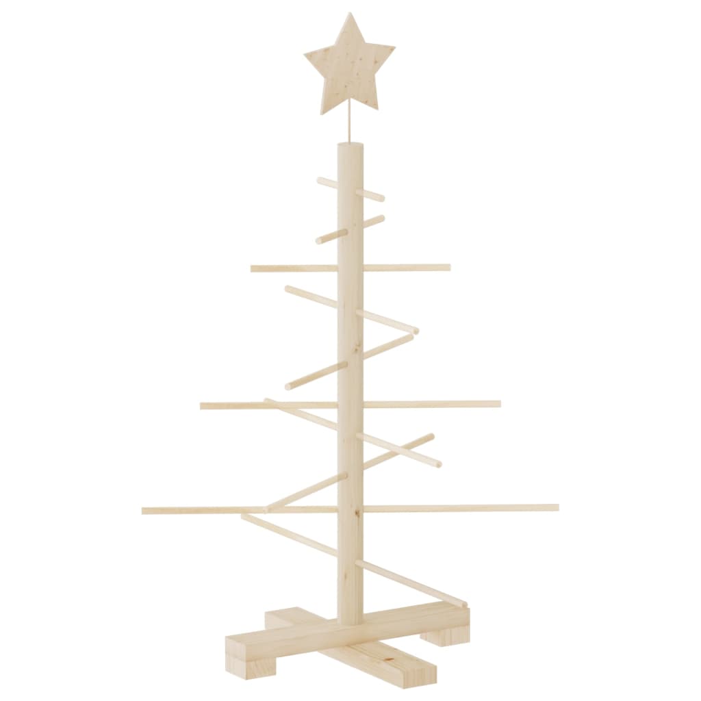 Vidaxl kerstdecoratie kerstboom 75 cm massief grenenhout