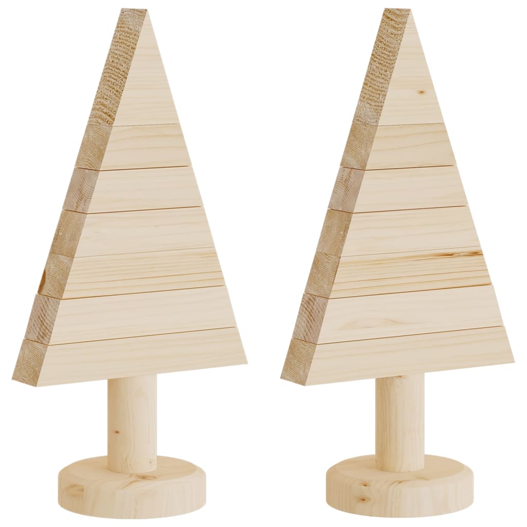 Vidaxl kerstdecoraties kerstboom 2 st 30 cm massief groenenhout