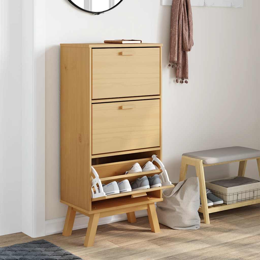 Vidaxl schoenenkast olden 55x35x120 cm groenenhout bruin