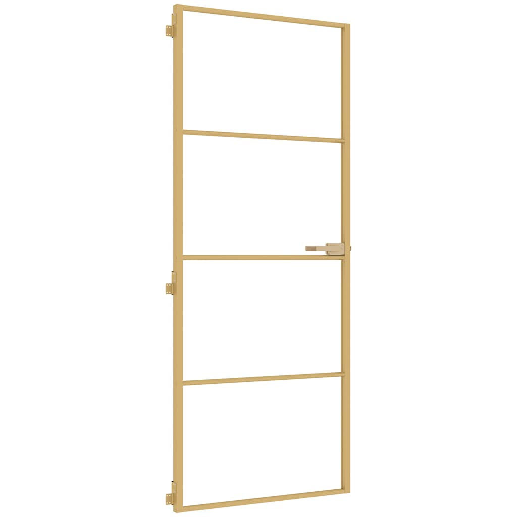Vidaxl binnendeur klein 83x201,5 cm gehard glas en aluminium goudkleur