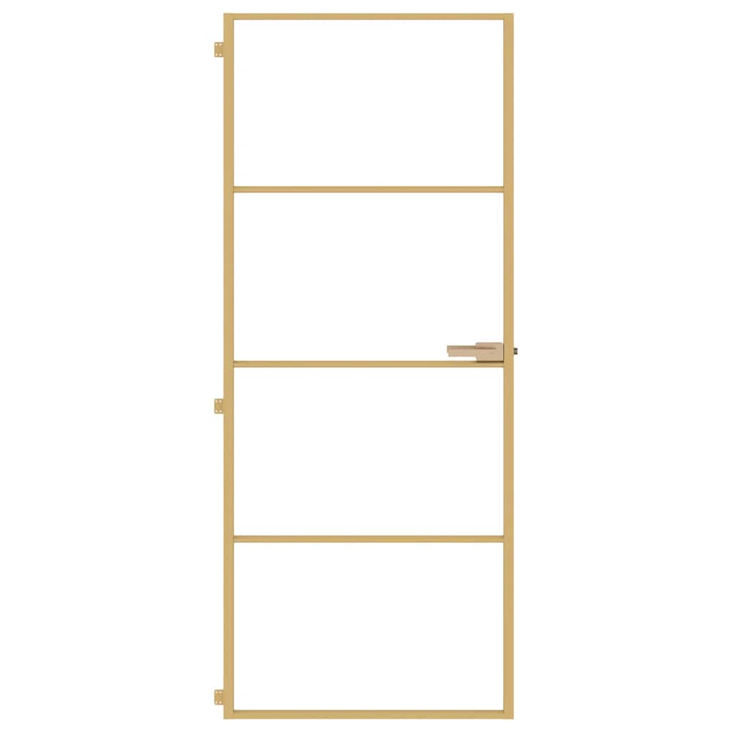 Vidaxl binnendeur klein 83x201,5 cm gehard glas en aluminium goudkleur