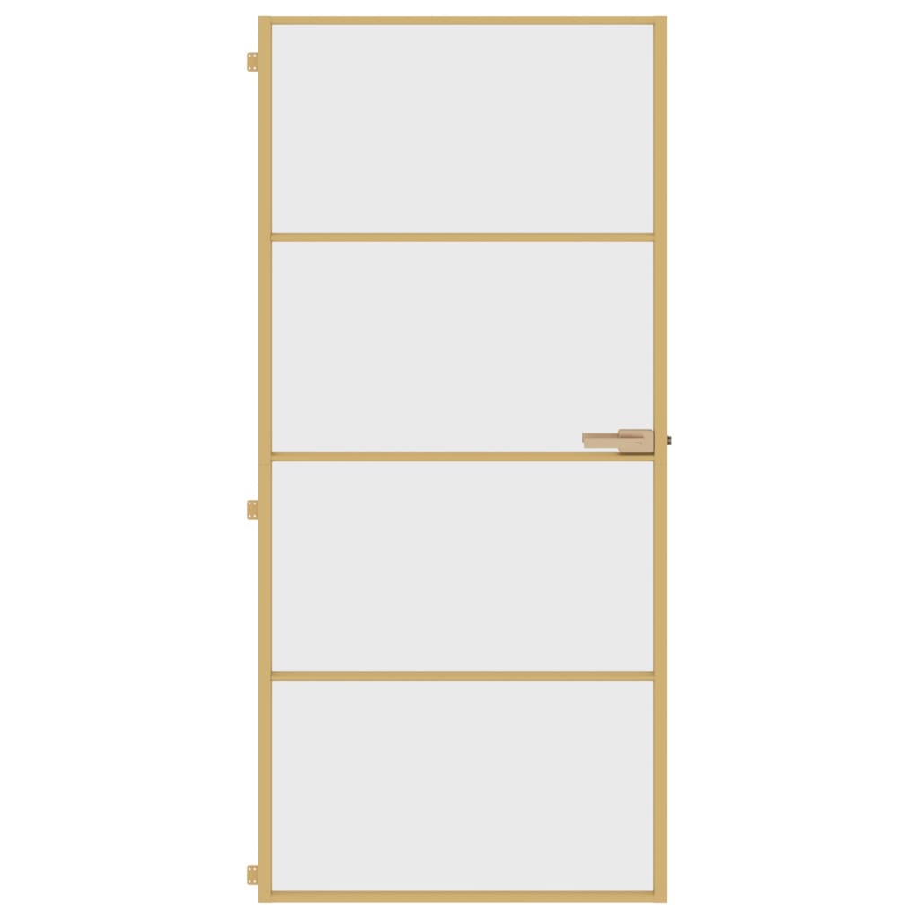 Vidaxl binnendeur klein 93x201,5 cm gehard glas en aluminium goudkleur