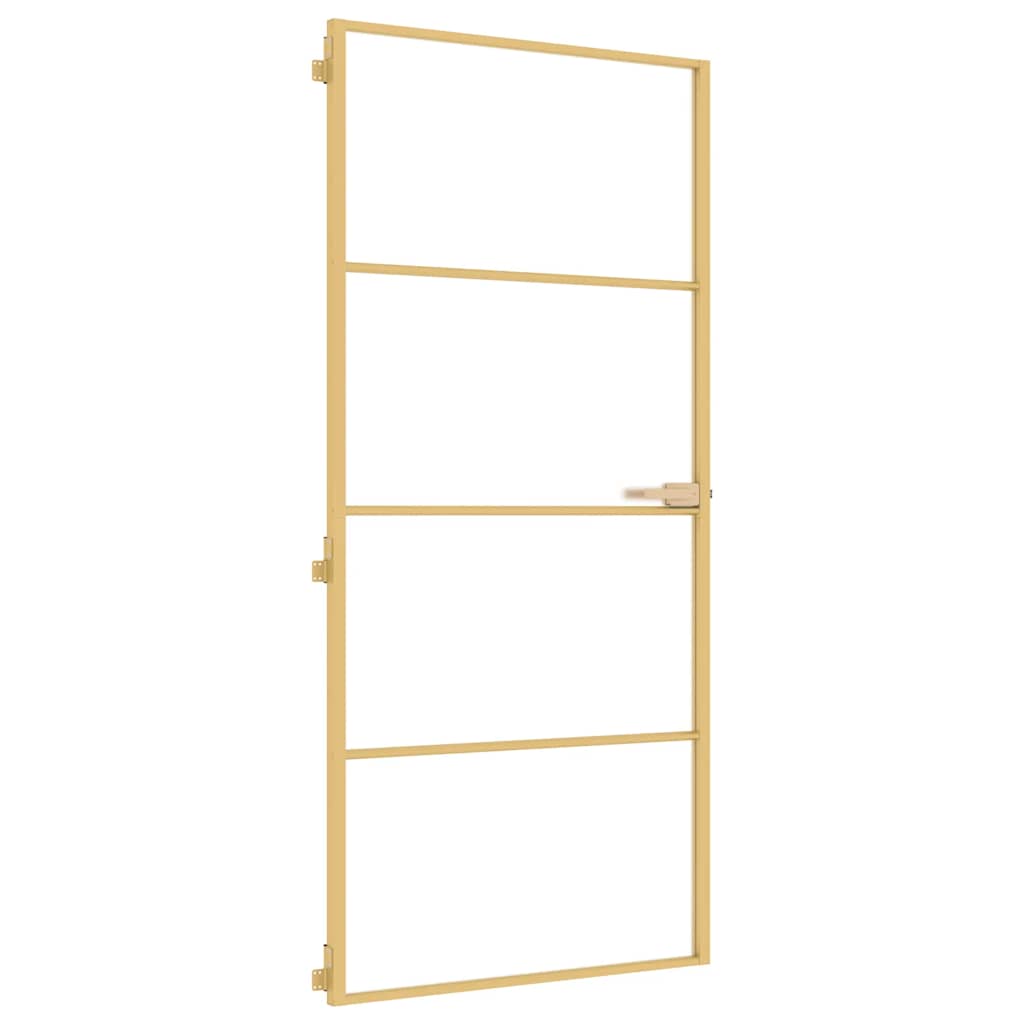 Vidaxl binnendeur klein 93x201,5 cm gehard glas en aluminium goudkleur