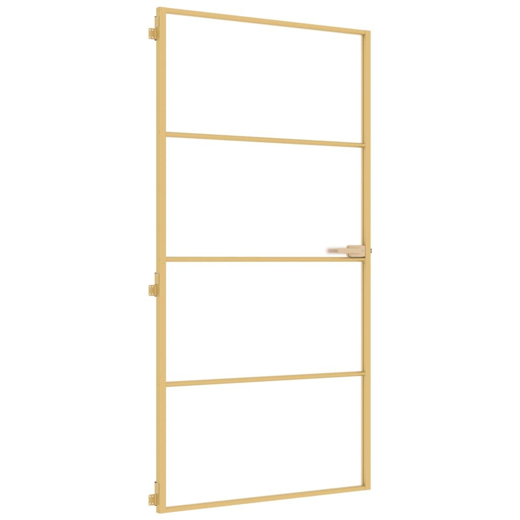 VidaXL Binnendeur klein 102,5x201,5 cm gehard glas en aluminium goud