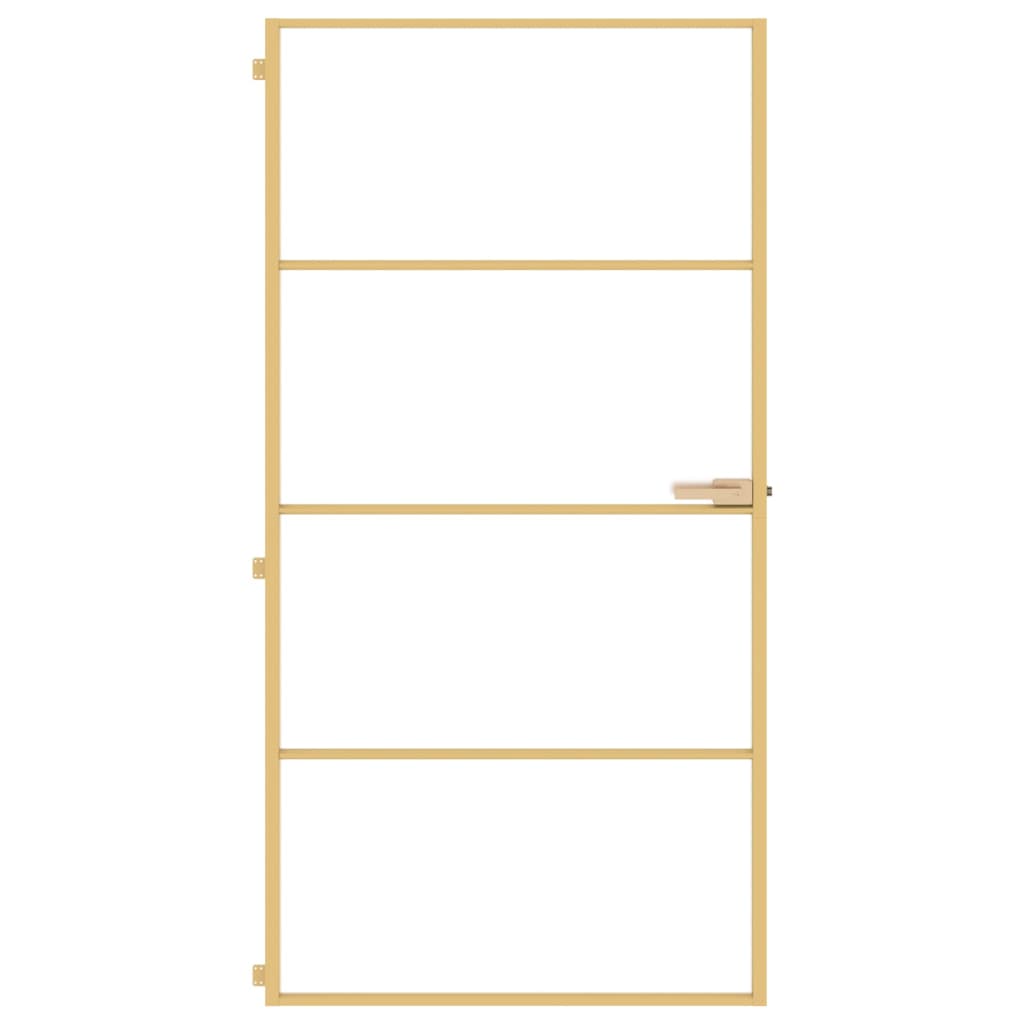 VidaXL Binnendeur klein 102,5x201,5 cm gehard glas en aluminium goud