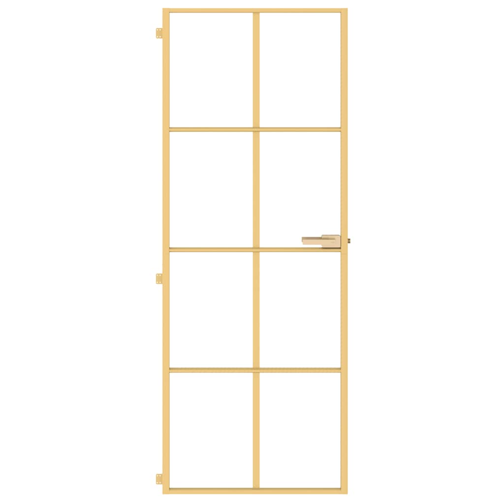 Vidaxl binnendeur klein 76x201,5 cm gehard glas en aluminium goudkleur