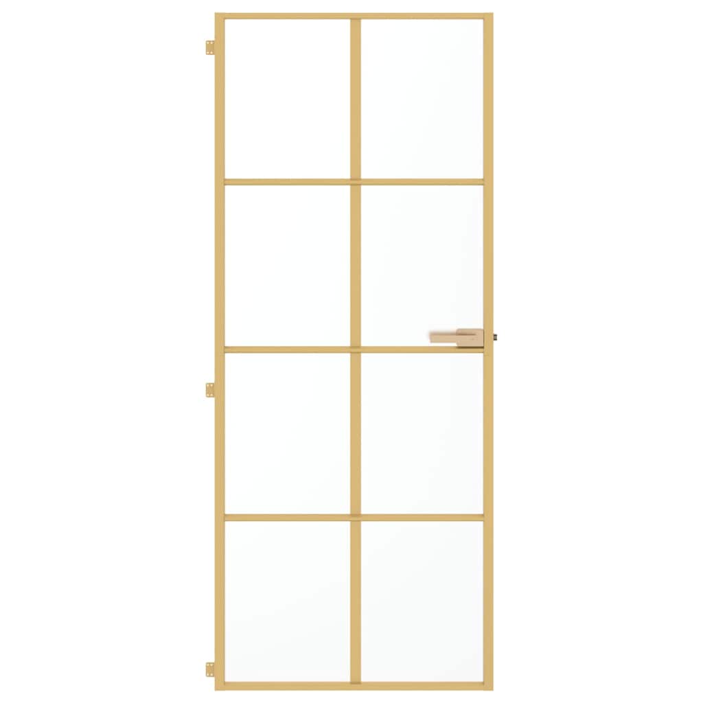 Vidaxl binnendeur klein 83x201,5 cm gehard glas en aluminium goudkleur