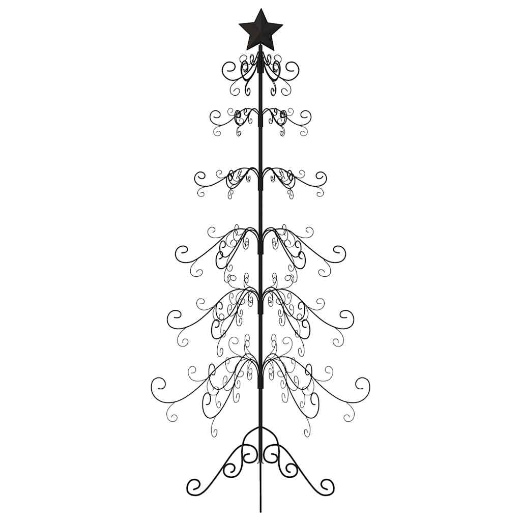 Vidaxl kerstdecoratie kerstboom 215 cm metaal zwart