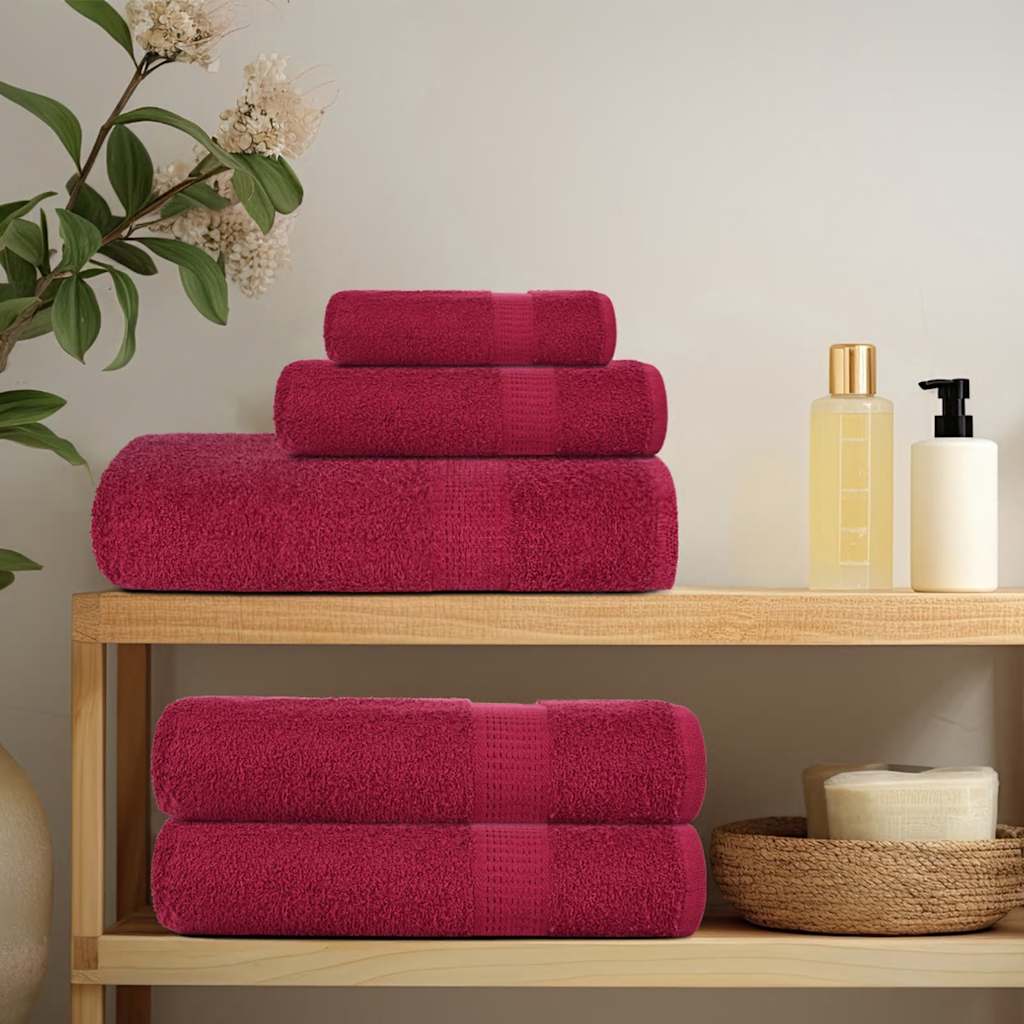 Vidaxl douchehanddoeken frogn 4 st 70x140 cm 360 g m² bordeaux