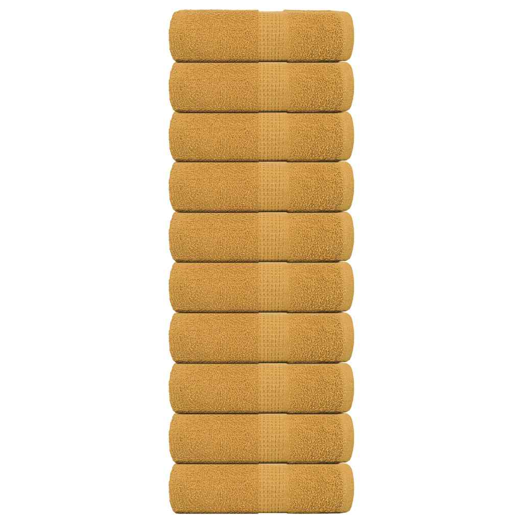 Vidaxl washandjes frogn 10 st 30x30 cm 360 g m² goud