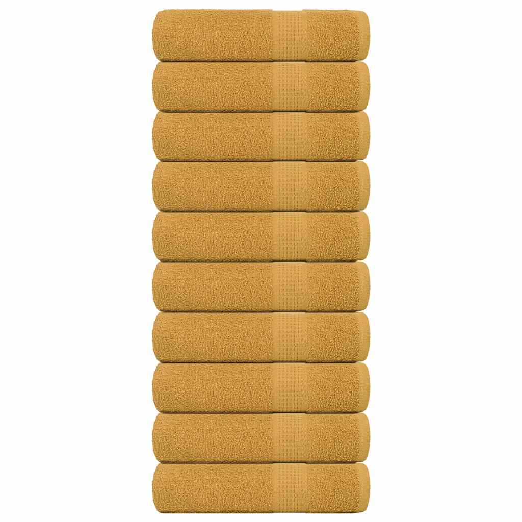 Vidaxl badhanddoeken frogn 10 st 100x150 cm 360 g m² goud