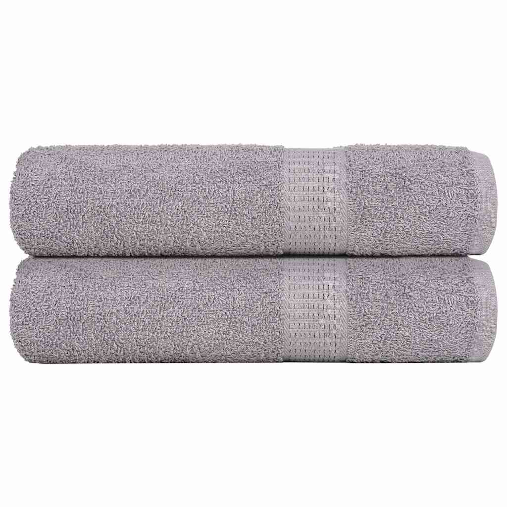 Vidaxl douchehanddoeken frogn 2 st 70x140 cm 360 g m² grijs