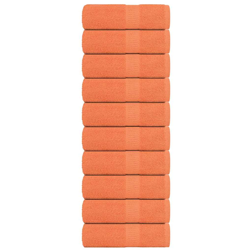 Vidaxl washandjes frogn 10 st 30x30 cm 360 g m² oranje