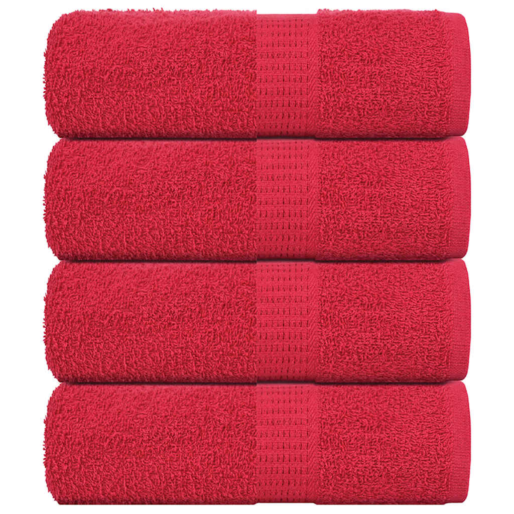 Vidaxl washandjes frogn 4 st 30x30 cm 360 g m² rood
