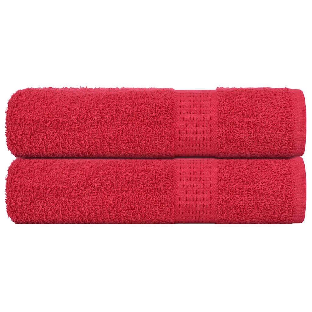 VidaXL Douchehanddoeken 2 st 70x140 cm 360 g m² 100% rood katoen
